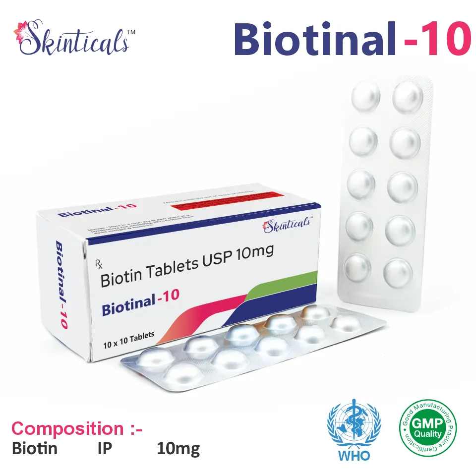 Biotin 10mg Tablet | PCD Pharma Franchise for Hair & Skin Care